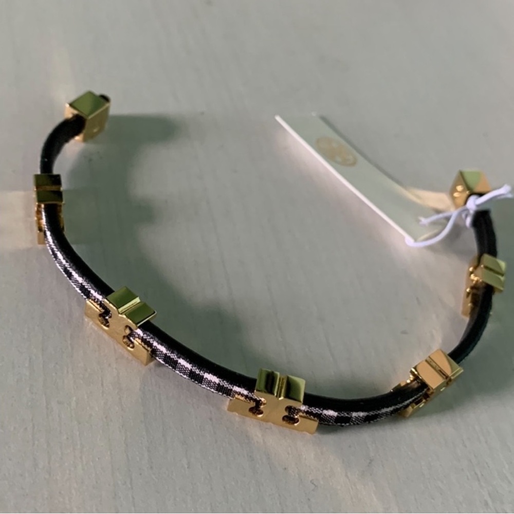 Tory Burch single Ts Wrap Plaid Leather bracelet - Picture 8 of 8